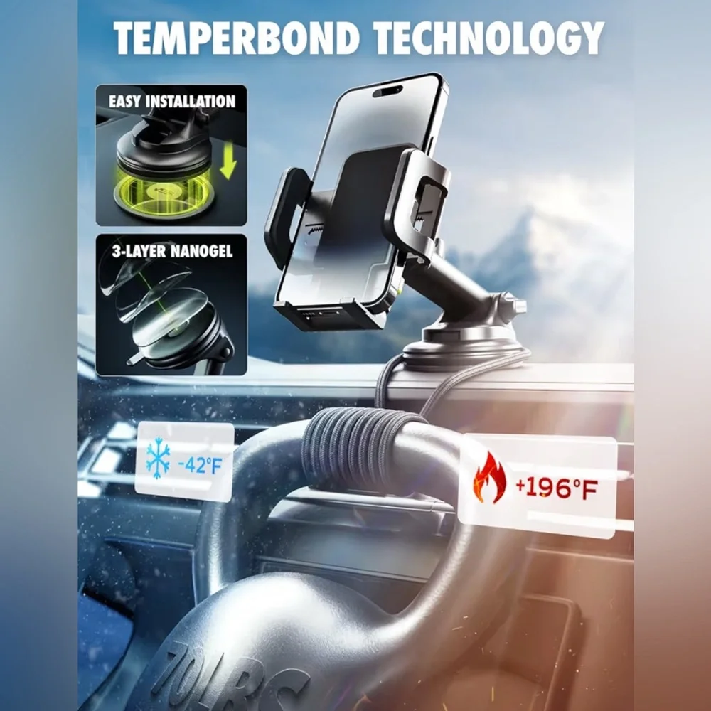 Bracketron Cell Phone Holder TripGrip Dashboard & Windshield, One-Hand Release